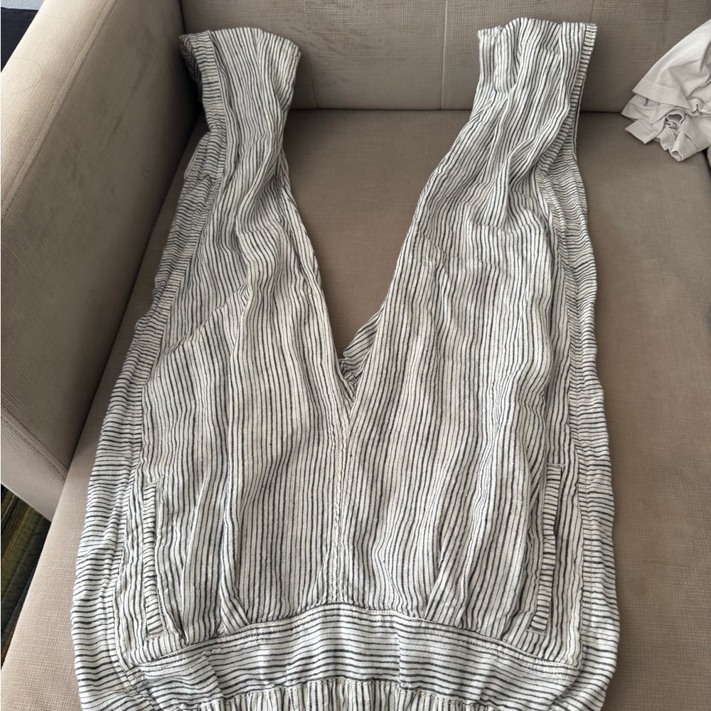 Anthropologie Black and White Striped Joggers